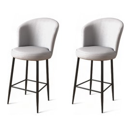 Hanah Home Uras Juego de 2 Taburetes de Bar Gris y Negro